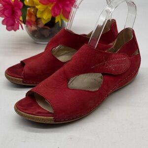 Waldlaufer Red Leather Women's Sandals Size UK 5.5/EU 39 MCS9545P